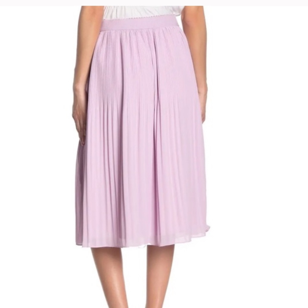 Lavender pleated midi skirt